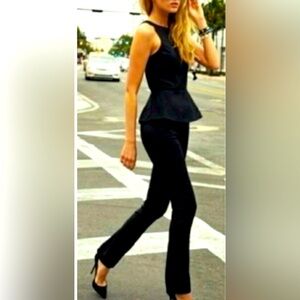Cabi Textured‎ Black Bustier peplum top Size 6